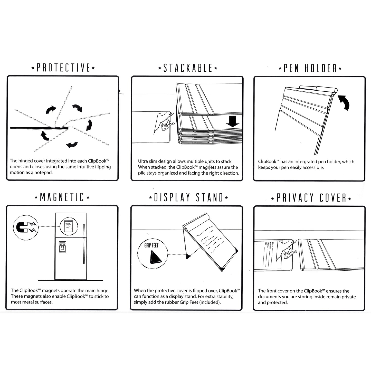 ClipBook® Magnetic Clipboard, A4 (9x12)